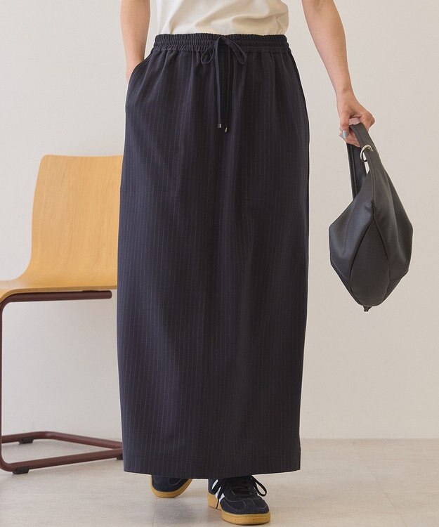 AMERICAN HOLIC 【イージーケア】ベイカータイトスカート Stripe Navy