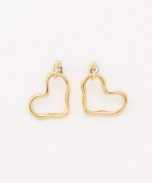 ANY 【WEB限定】メタルリングピアス(両耳用) ハート型