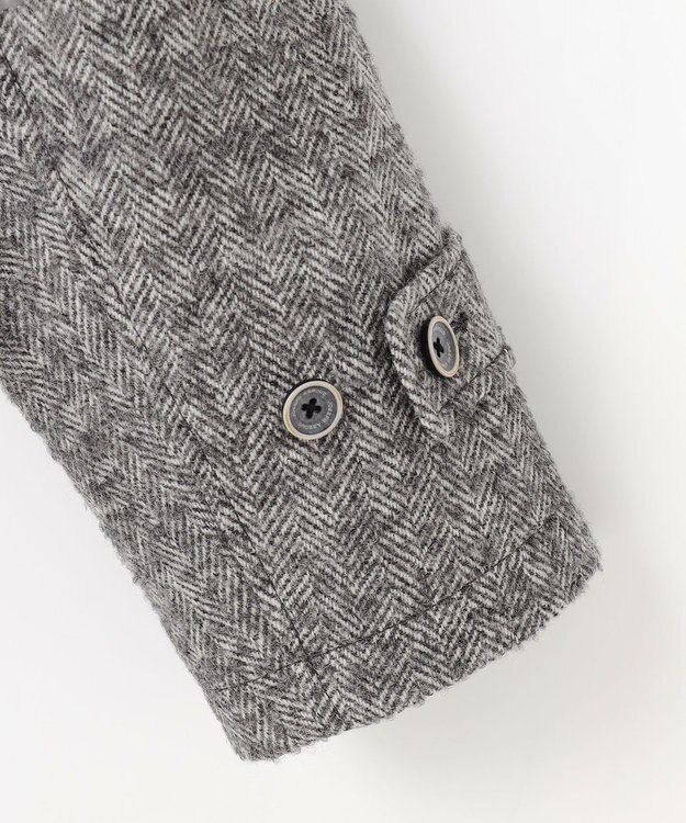 JOSEPH ABBOUD 【軽量/JAPANファブリック】アルパカヘリンボン ステンカラー コート ライトグレー系7
