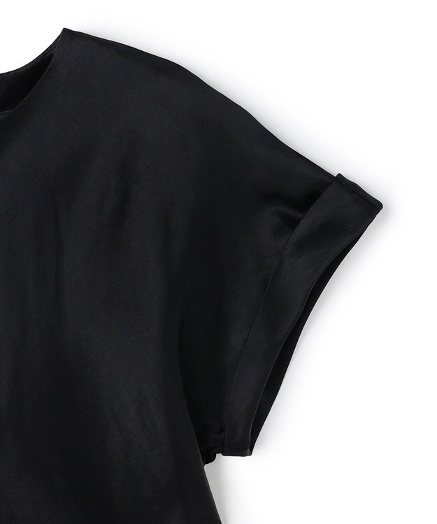 BEIGE， CYANO / サテン ドレープブラウス Black