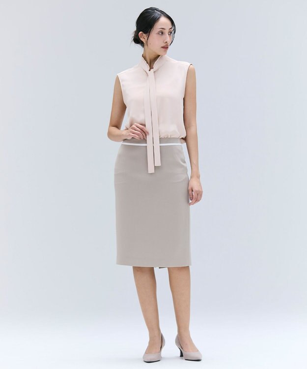 BEIGE， 【洗える・L-size】CINDY / タイトスカート Taupe × White