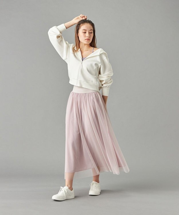 Chacott チュールスカート グレイッシュライラック