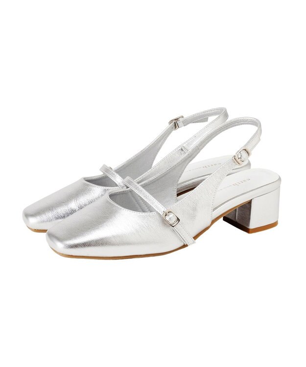 earth music&ecology 【予約】ベルトミュールパンプス シルバー