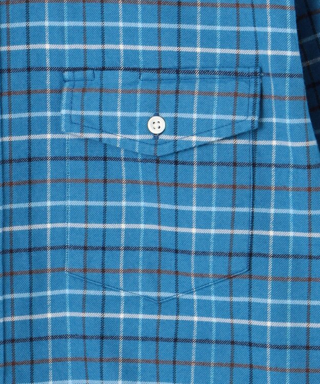 J.PRESS MEN コットンネル タッタソールシャツ/B.D ブルー系3