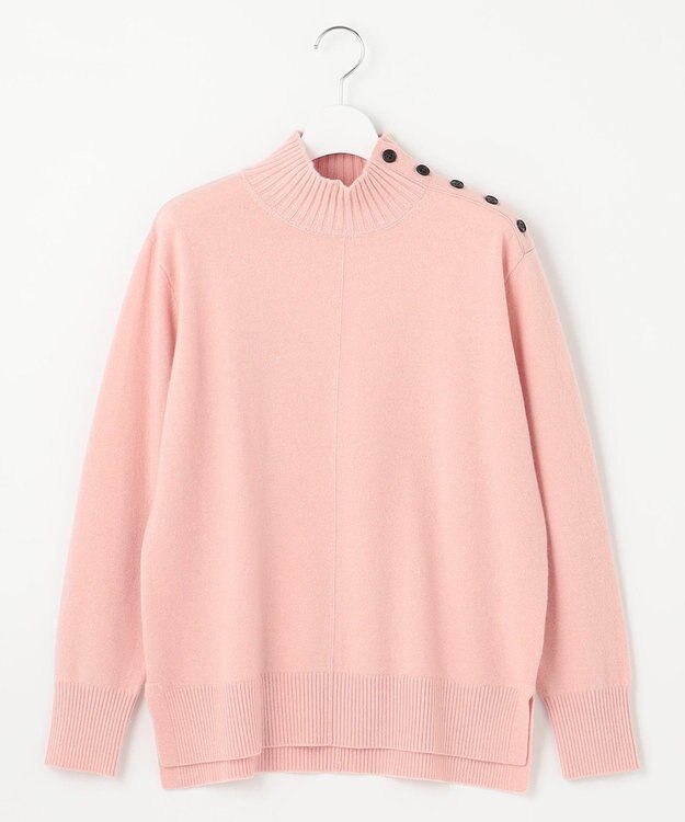 J.PRESS LADIES 【洗える】WOOL BLEND AIR ハイネック ニット ピンク系