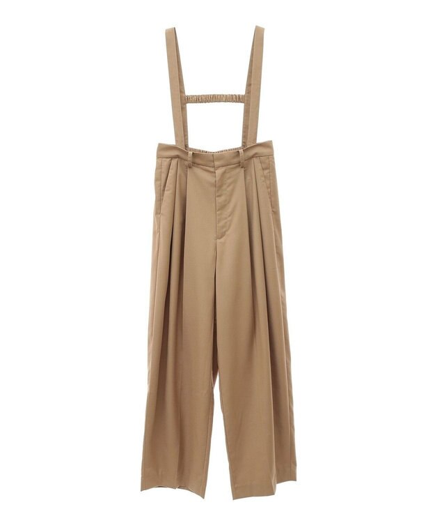Green Parks サスペンダー付タックパンツ Beige