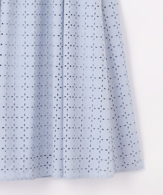 組曲 S 【WEB限定】エンブロイダリーレース フレアスカート サックスブルー系