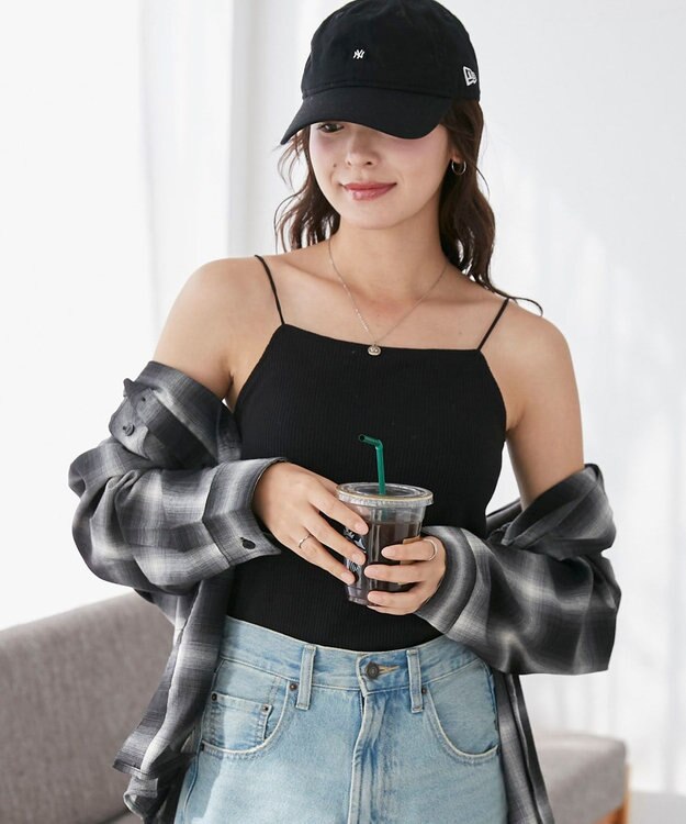 WEGO 【カップ付きインナー】なちゅ盛れカップインキャミ ブラック