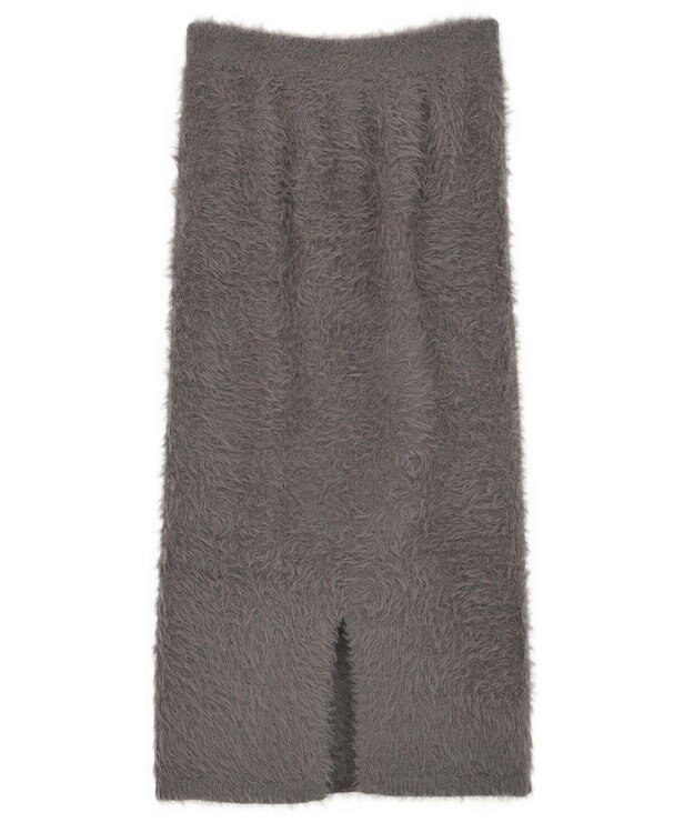 Green Parks シャギーニットスカート Charcoal Gray