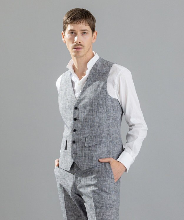 JOSEPH HOMME クールドッツストレッチ　ジレ ライトグレー系