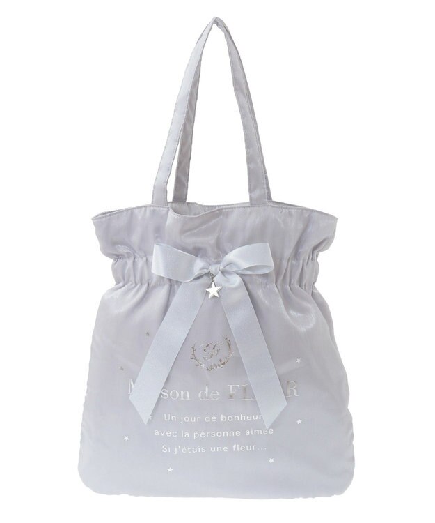 Maison de FLEUR スターシャイニーリボントートバッグ Grayish Blue