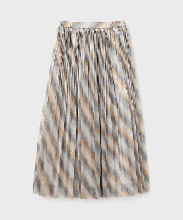 GRACE CONTINENTAL ラメラインプリーツスカート イエロー