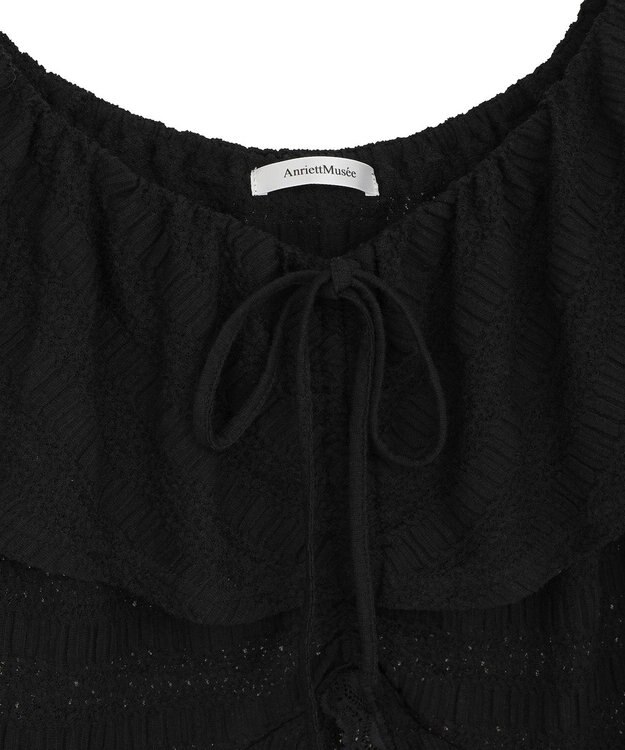 Green Parks シャーリングオフショルプルオーバー Black