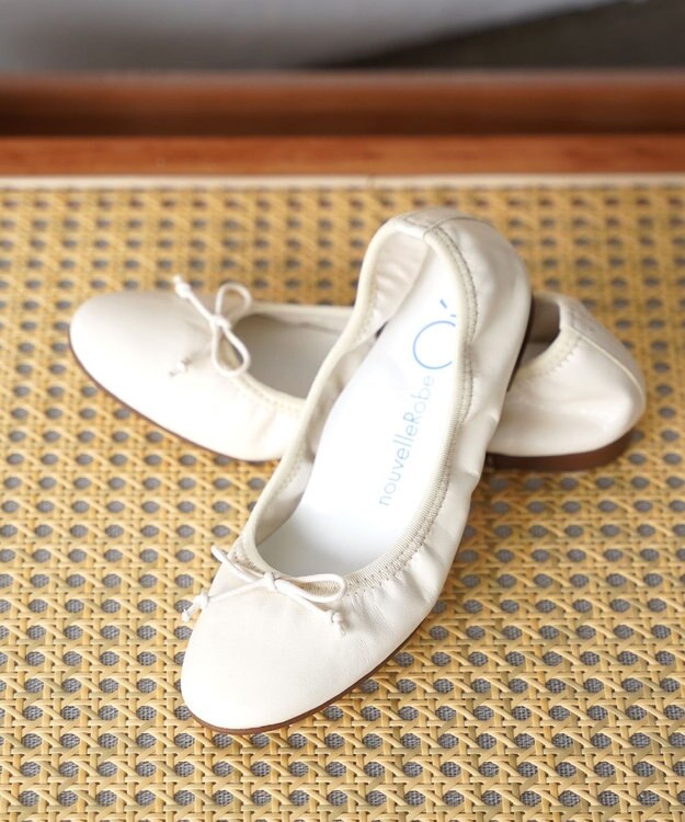 nouvelleRobe Oū 新色追加【本革・高反発】Round ラウンドトゥ バレエシューズ ホワイト