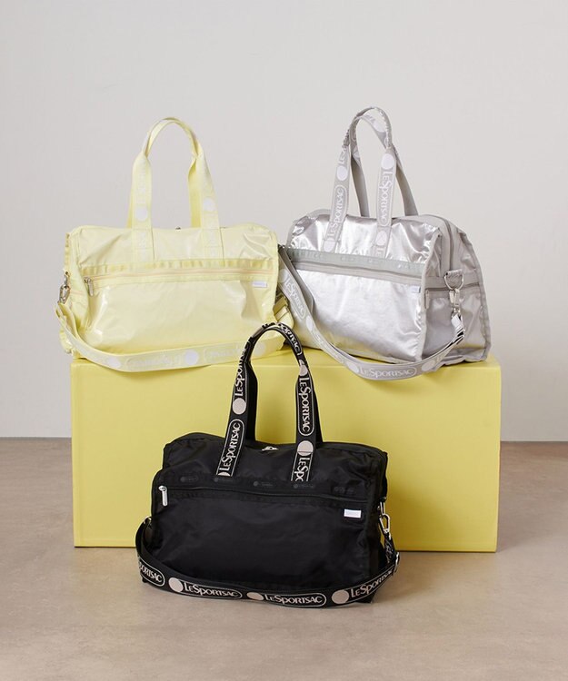 LeSportsac DELUXE MED WEEKENDER MH/ロゴジャガードシルバースナイデル ロゴジャガードシルバースナイデル