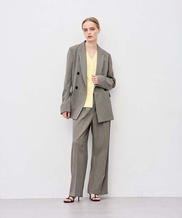 uncrave ウォッシャブルウールライクツイル ジャケット シャンブレーチャコール