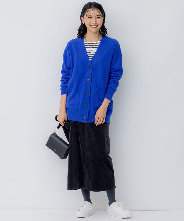 23区 L 【洗える】ピュアカシミヤ カーディガン ブルー系