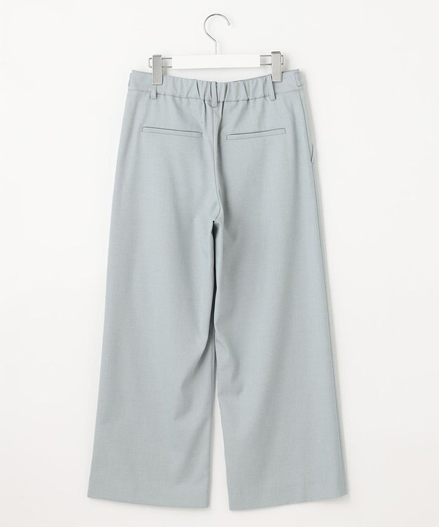 J.PRESS LADIES L 【洗える】シャークスキン セミワイド パンツ グリーン系