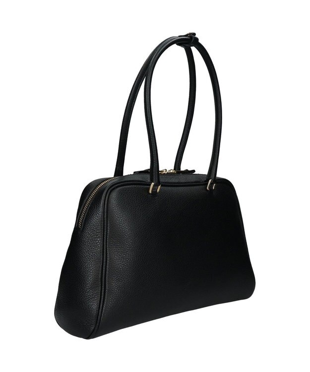 INTER-CHAUSSURES 【CHRISTIAN VILLA】チャーム付きシュリンクレザーハンドバッグ ブラック