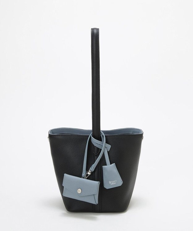 TOPKAPI 【Breath TOPKAPI】DUAL デュアル シュリンクレザー バイカラー 2way ワンハンドル ショルダーバッグ チャーム付き ブラック