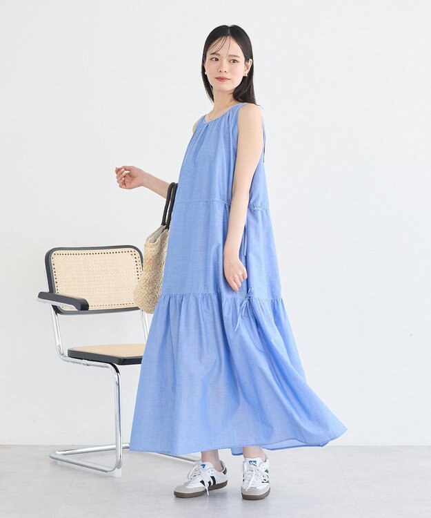 earth music&ecology ギャザーノースリーブワンピース Off White