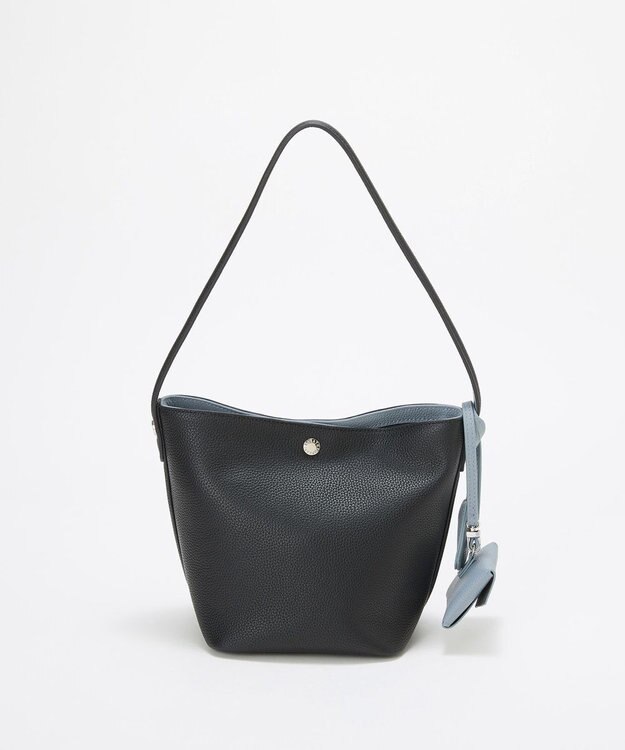 TOPKAPI 【Breath TOPKAPI】DUAL デュアル シュリンクレザー バイカラー 2way ワンハンドル ショルダーバッグ チャーム付き ブラック