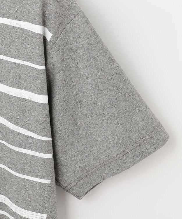 JOSEPH ABBOUD MOUNTAIN 【SPACE／UNISEX】スラブプレーティングボーダープリント Tシャツ ライトグレー系2