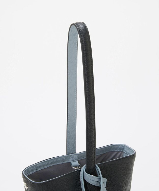 TOPKAPI 【Breath TOPKAPI】DUAL デュアル シュリンクレザー バイカラー 2way ワンハンドル ショルダーバッグ チャーム付き ブラック