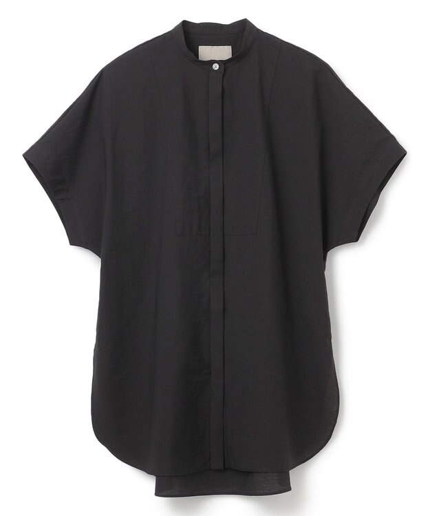 UNFILO L ワッシャーブロード ブザムロングシャツ ブラック