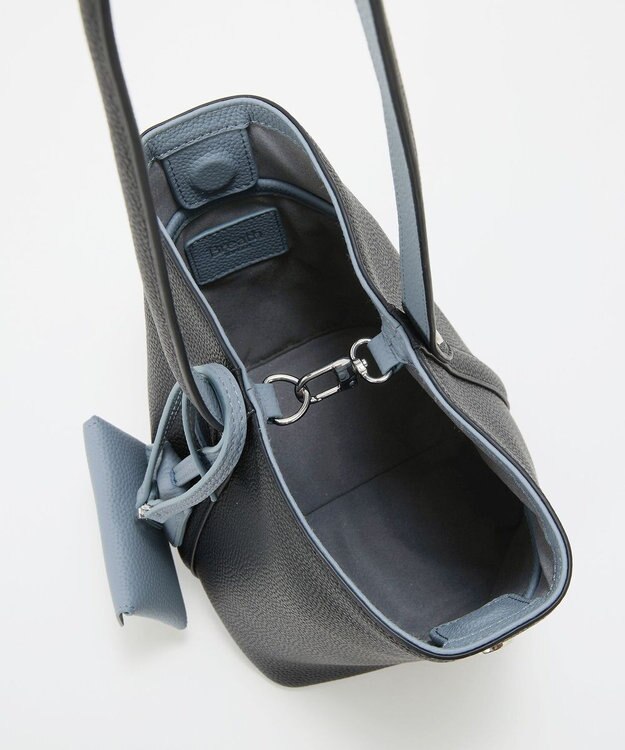 TOPKAPI 【Breath TOPKAPI】DUAL デュアル シュリンクレザー バイカラー 2way ワンハンドル ショルダーバッグ チャーム付き ブラック