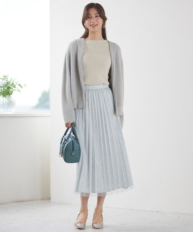 ANY SIS 【洗える】シャギーニット パーカー ライトグレー