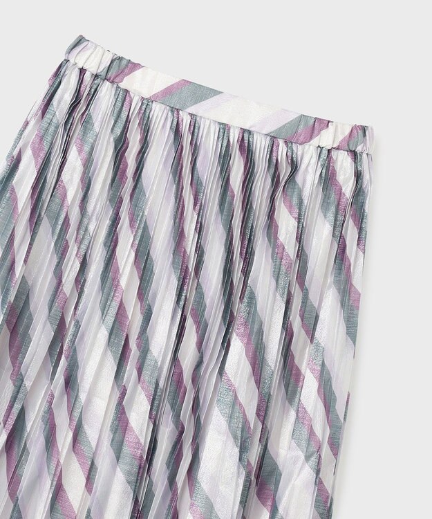 GRACE CONTINENTAL ラメラインプリーツスカート パープル