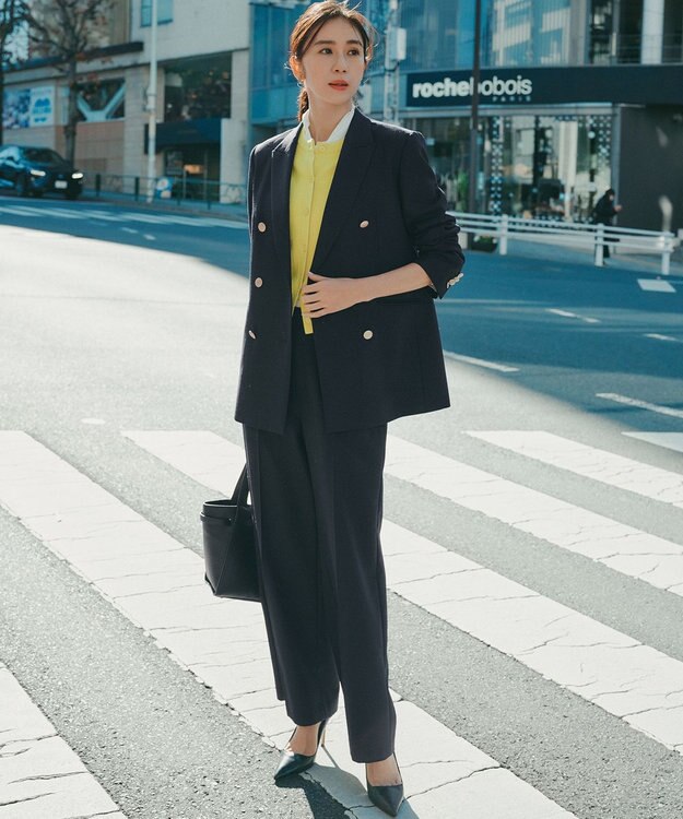 23区 S 【VERY・Oggi掲載】TWギャバジン ワイドパンツ ネイビー系