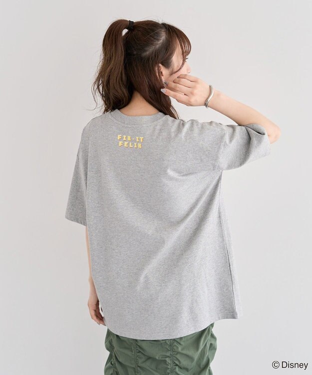 Green Parks シュガーラッシュ　／　クロスステッチ刺繡半袖ＴＥＥ Gray Mixture