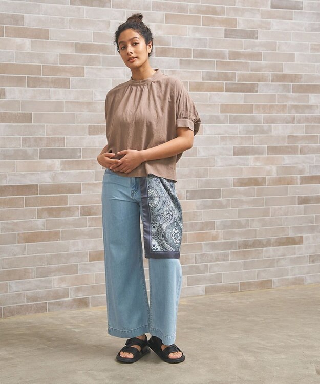 J.PRESS YORK STREET 【WOMEN】バックドレープドルマン ブラウス ブラウン系