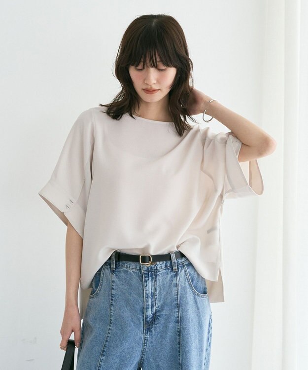 YECCA VECCA 【接触冷感】ドルマンブラウス Light Beige