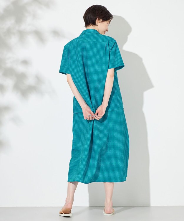 HELLY HANSEN 【速乾・UVカット・耐海水・耐塩素】ショートスリーブ マリンリゾートシアサッカーシャツ ブルージェイ