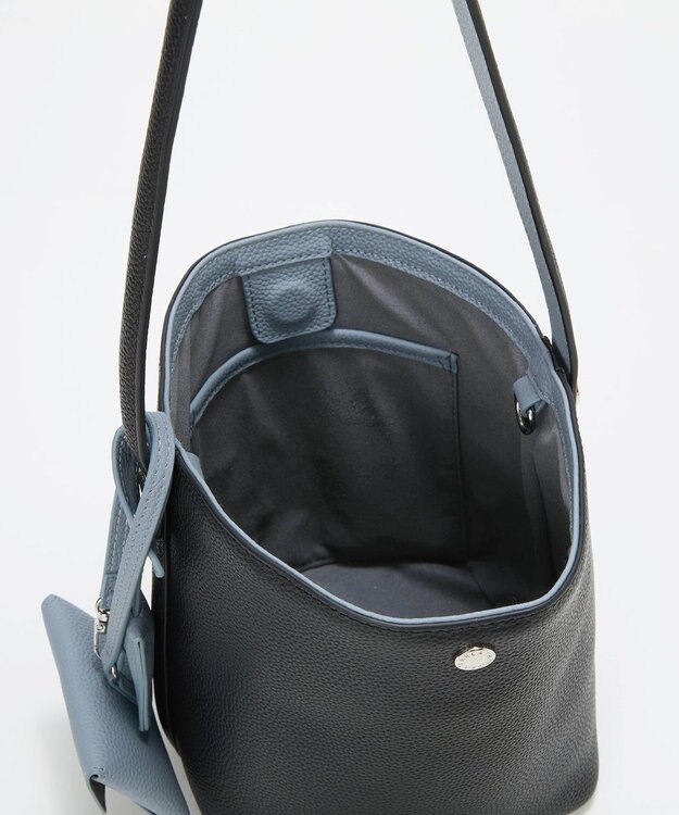 TOPKAPI 【Breath TOPKAPI】DUAL デュアル シュリンクレザー バイカラー 2way ワンハンドル ショルダーバッグ チャーム付き ブラック