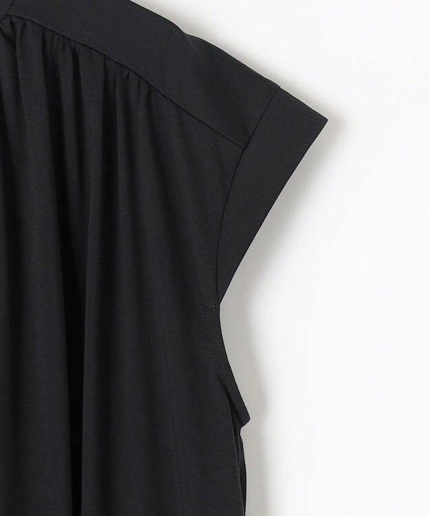 #Newans 【乾燥機可能/接触冷感】ヨークギャザーロングワンピース ブラック