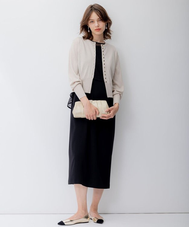 23区 【APPLAUDIR】クリスタルフラワーコンビ ドレス ブラック系