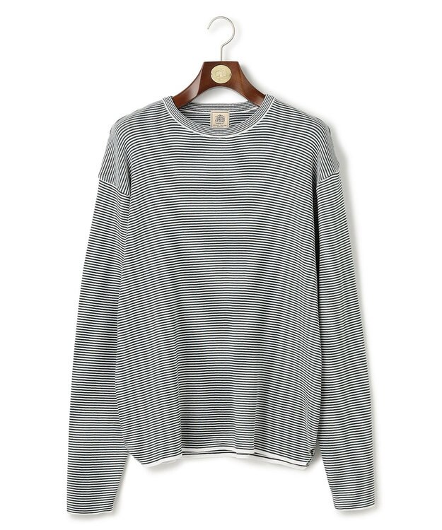 J.PRESS MEN 【Tシャツ感覚で着られる新感覚ニット】ボーダーニット ロングスリーブＴシャツ グリーン系1