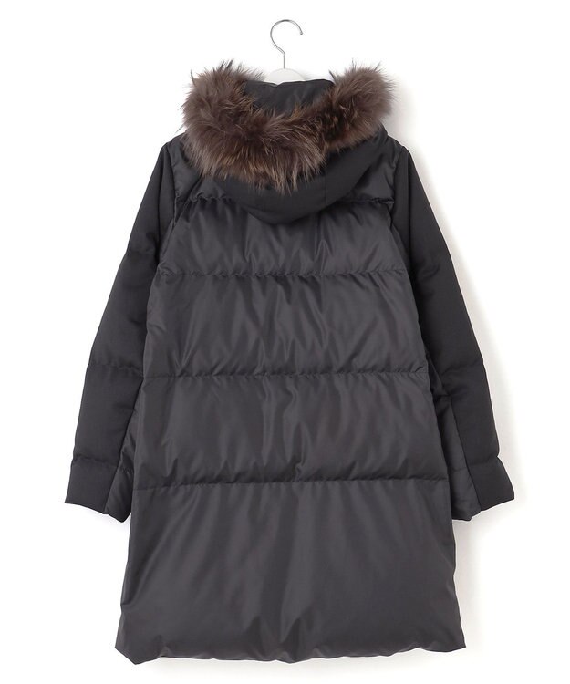 23区 【撥水加工】TWツイル ロングダウンコート ブラック系