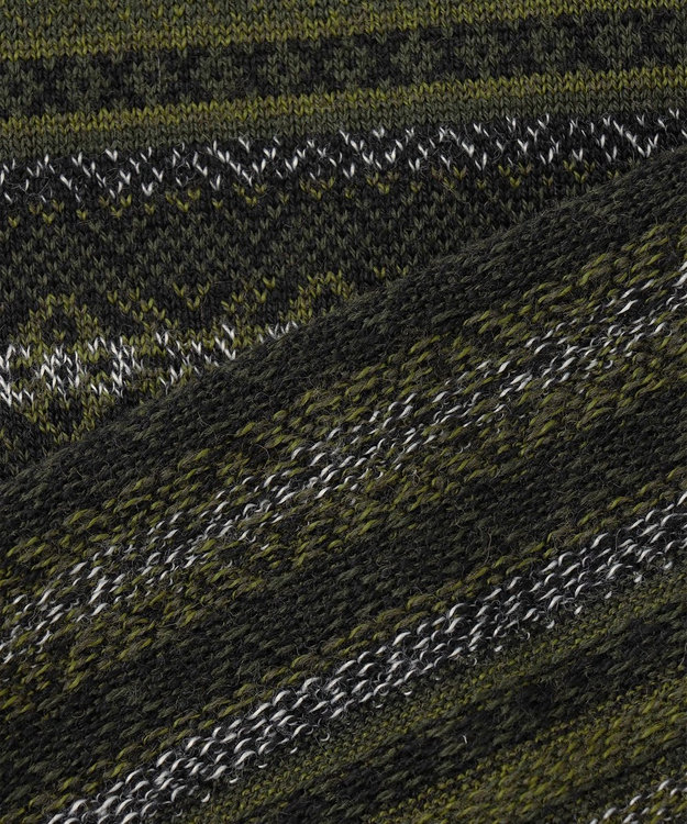 JOSEPH ABBOUD 【イタリア糸使用/洗える】フェアアエルクルーネック ニット カーキ系7