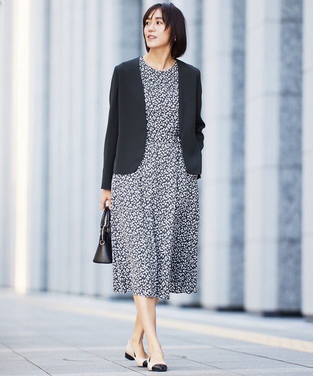 自由区 S 【セットアップ対応】トリアセダブルクロスノーカラー ジャケット ネイビー