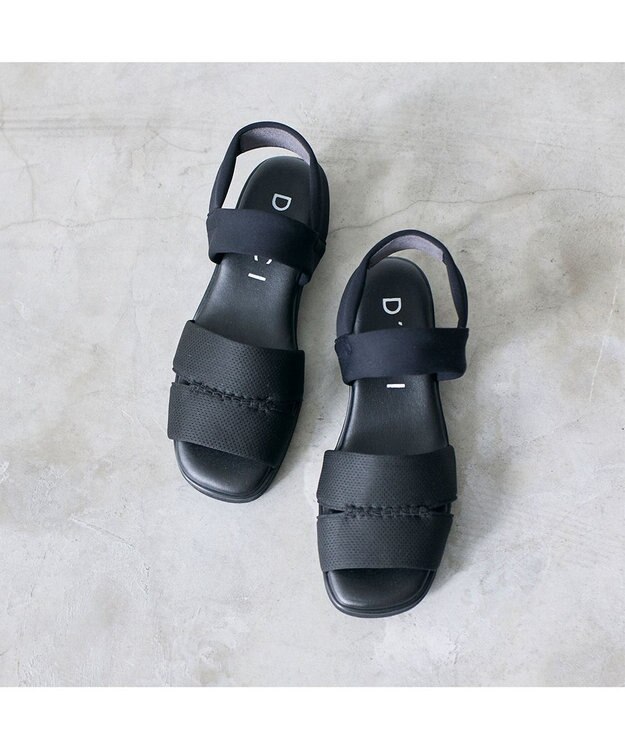 MODE ET JACOMO <D'ICI>ストレッチフィットサンダル ブラック