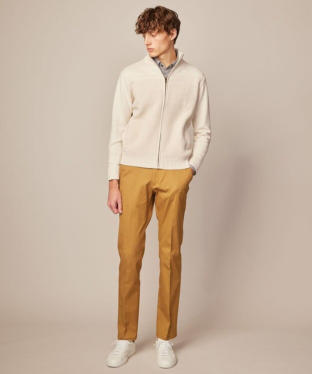 JOSEPH ABBOUD 【洗える】コットンバルキーニットブルゾン アイボリー系