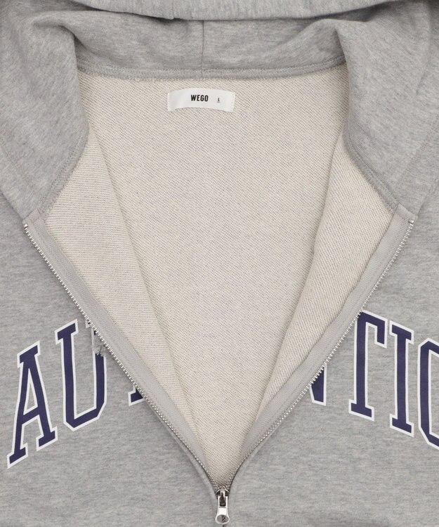 WEGO 【ユニセックス着用ITEM】カレッジロゴジップパーカー（SS） 杢グレー