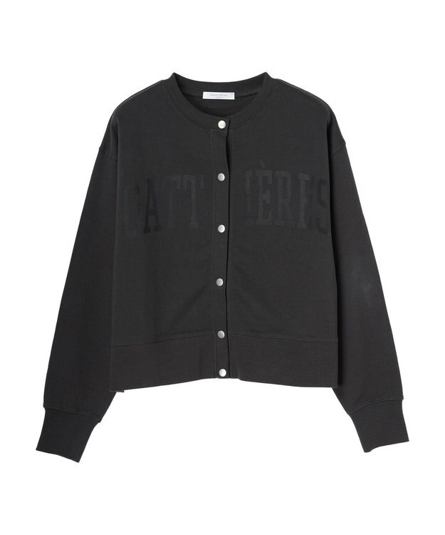 Green Parks ロゴ裏毛カーディガン Charcoal Gray