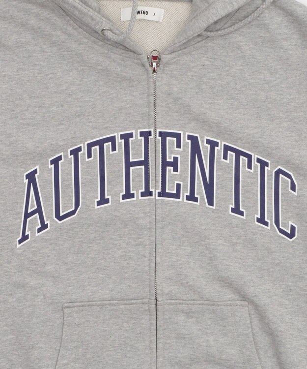 WEGO 【ユニセックス着用ITEM】カレッジロゴジップパーカー（SS） 杢グレー