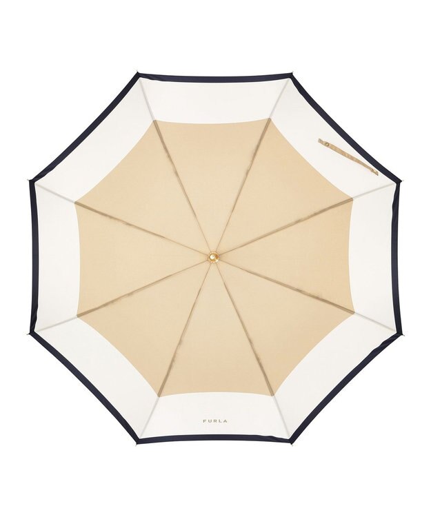 MOONBAT FURLA 長傘 カラーボーダー 耐風 日本製 ベージュ